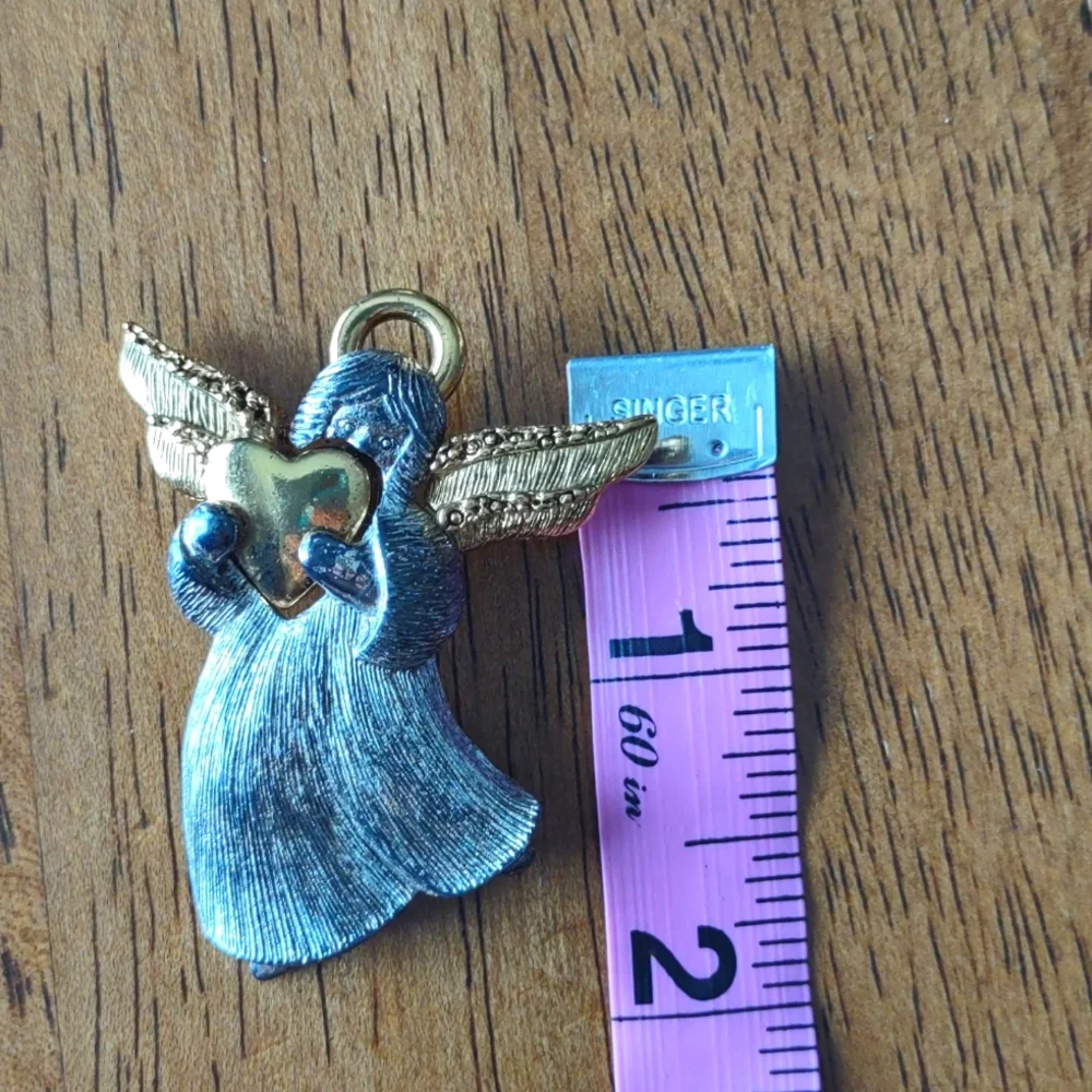 Vintage Liz Claiborne Angel with Heart Brooch